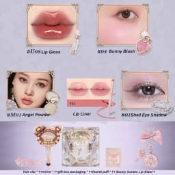 Flower Knows Strawberry Cupid Box Collection Make Up Sets Cosmetics Full Set Palette Pressed Powder Blush Lipstick Gift Box