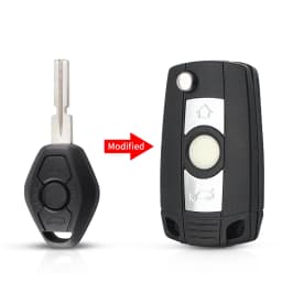 KEYYOU Replacement Car Key Fob For BMW 1 3 5 6 7 Series X3 X5 Z3 Z4 3 Button Modified Flip Key Remote Fob HU92/HU58 Blade