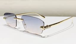 Classic Frameless Small Frame Fashion Sunglasses Metal Polygonal Cheetah Sunglasses High-End Luxury Retro Sunglasses Women UV400