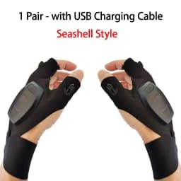 LED Flashlight Fishing Strap Fingerless Gloves Waterproof Cycling Camping Hiking Rescue Glove Lamp Lighting Gloves