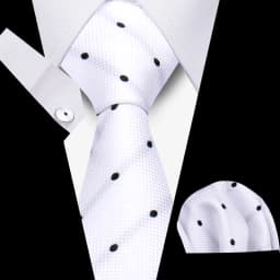 Men Business Tie Set Classic Plaid Dot Necktie Cufflinks Stripe Handkerchief For Wedding High Quality Formal Gravata Accessories