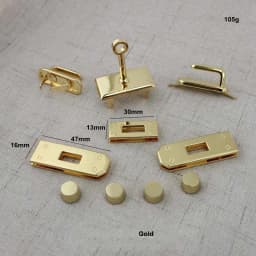 1-5Sets Metal Rectangle Eyelets Locks Hanger Panel Woman Bags Handbags Purse Hardware Clasp Closure Twist Locks DIY Accessories