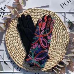 New Creative Colours Woolen Thread Pattern Gloves Students Touch Screen Women Winter Cycling Thicken Full Finger Warm Mittens