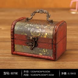 Hot-Selling Antique Retro Wooden Crystal Packaging Box with Green Stone - Yuan Datou Jewelry Storage Box