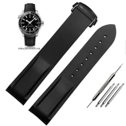20mm 22mm Curved End Rubber Watchband For Hamilton Kaki Frogman H777050 H778050 Strap Diving Silicone Watch Band Bracelet