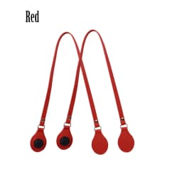 New Arrival Tanqu Long Edge Painting Handles Leather Flat PU Belt Drop End with Silver Rivet for OBag for EVA O Bag Body