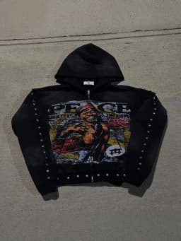 Y2k Aesthetic Pattern Print Sweatshirt Vintage Punk Gothic Couple Sweatshirt Emo Graffiti Print Pearl Design Hoodie 2000s
