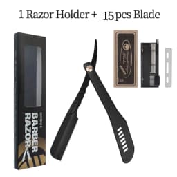 Men Manual Folding Beard Shaver Hollow Out Handle Straight Razor Barber Shaver Salon & Home Use With 100pcs Edge Single Blades