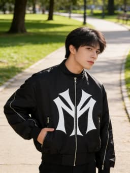 Oversized NY Graphic Er Jacket Stand Collar Multi-Zipper Detail Vintage Streetwear Padded Coat Y2K Hip-Hop Casual Moto