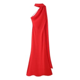 Elegant Long Silk Satin Dress Neck Hanging Pure Color Slim Fit Women's Summer New Fashion Dress City Commuting Casual Wedding