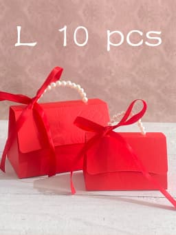 10-Pack of Stylish Embossed Gift Boxes, Available in Various Colors, with Satin Ribbon and Faux Pearl Handles, Embossed Floral Candy Boxes, Suitable for Various Occasions Mother's Day, Father's Day, Graduation Season, Wedding, Halloween, Christmas, Birthday Mini Packaging Bags