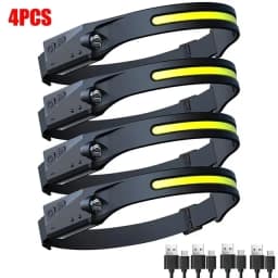 LED Sensor Headlamp Camping Search Light Head Flashlight USB Rechargeable Powerful Lamp Front Lanterns Headlights 6 Styles