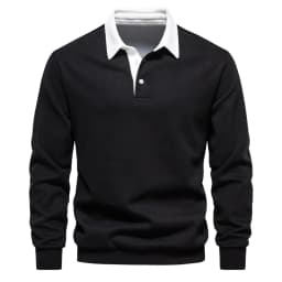 2025 Spring Autumn Polo Neck Sweatshirts for Men Fashion Smart Casual Cotton Mens Hoodies Sweatshirts High Quality Pullover Tops