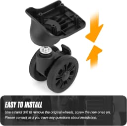 2Pcs Luggage Replacement Wheels with Brakes 55mm Wear Resistant Suitcase Replacement Wheels with Bearings Replacement Wheels
