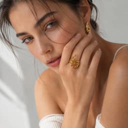 MamacitaSlay 316L Stainless Steel Multicolored CZ Stackable Ring 18K Gold Plated Vintage Waterproof Jewelry For Women Daily Wear