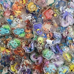 50PCS 3 Types Pocket Monsters Anime Kawaii Double-Decker Acrylic Sheet Collection Cartoon Periphery DIY Phone Case Gift