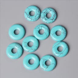5pcs Natural Big Hole Stone Beads Labradorite Jades Agates Round Donut Pendant For Jewelry Making Earrings Necklace DIY 18CM