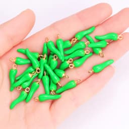 10Pcs 3D Pepper Enamel Alloy Pendant Cute Mini Red Chili Food Charm for Women's Bracelet Earrings DIY Jewelry Making Accessory