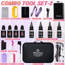 WIKYTINA Professional UV Light Hair Extension Kit - Complete Tool Set with UV Glue Remover Machine UV Hair Extension Machine