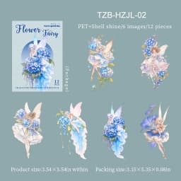 JIANWU Vintage Flower Elf Character Landscape Material Collage Scrapbooking PET Sticker Creative DIY Journal Stationery