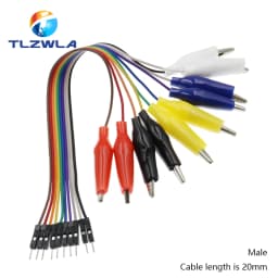 20MM 30MM 10Pin Double-end Alligator Clips jump Wire Male Female Crocodile Clip Test Lead Jumper Wire Line Cable DIY Connection