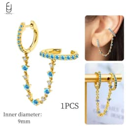 925 Sterling Silver Needle Exquisite Turquoise Silver Earrings for Women Blue Crystal Geometry Pendant Earrings Luxury Jewelry