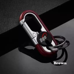 Solid Color Zinc Alloy Waist Hanging Lock Keychain Men's Business Car Keychain Double Ring Motorcycle Electric Car Key Chain
