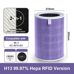 For Replacement Xiaomi 4 Filter M16R-FLP-GL (BHR5120GL) Xiaomi Air Purifier 4 Filter M16R-FLP-GL (BHR5120GL)