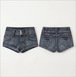 Women 3 Button Fly Retro Washed Denim Shorts Low Waist Slim Fit Ultra Short Hot Pants Wrapped Hip Retro Sexy Cute Mini Shorts