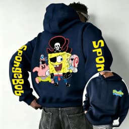 SpongeBob SquarePants and Patrick Star COS Pirate Cartoon Anime 2026 New Spring and Autumn Men's and Women's Fashion Hoodies
