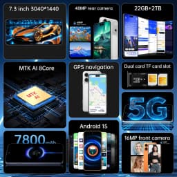 K-Touch Original M18 Pro Max Mobile Phones 5G Dual SIM Smartphone 7.3HD Android Cell Phone 16+48MP Camera 7800mAh Wifi GPS Global Version Gift Cellphones For Men Women