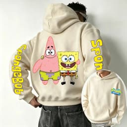 SpongeBob SquarePants and Patrick Star Cartoon Anime 2026 New Spring and Autumn Men's and Women's Fashion Hooded Sports Hoodies