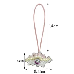 3D Beaded Patch Sequin Rhinestones Pearl Conch Cloth Patch Pendant Lanyard Decorative DIY for Bag Keychain Beading Applique