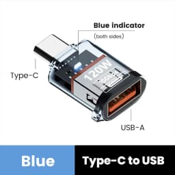 120W OTG USB 3.2 To Type C Adapter USB Female To Type C Male Fast Charging Adadpter OTG USB C For iPhone 15 16 Samsung Laptop PC