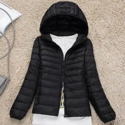 Women's Ultralight Thin down Jacket Quilted Coat Hooded Lightweight Silk Fiber Fill Fall Fashion Ladies' Premium Clothing