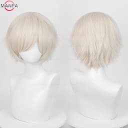 Anime 30cm Short Straight Cosplay Wig Black White Green Brown Purple Blue Gray Red Gold Man Women Heat Resistant Synthetic Hair