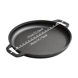 Pre-Seasoned Cast Iron Skillet Pizza Pan, Heavy Duty Round Cast Iron Griddle for Frying, Searing, Baking & Grilling, Versatile Cookware for Stovetop, Oven, Indoor Kitchen, Camping & Outdoor Cooking