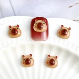 50Pcs Cartoon Cute Resin Capybara Nail Charms Creative Hamster Animal Nail Art Decoration Accessories for DIY Manicure Crafts