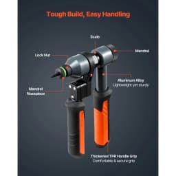 SucceBuy Rivet Nut Tool Kit Ratchet Rivnut Tool Kit Metric and SAE Size with 7/8/10/13 Mandrels and Nuts a Rugged Carrying Case