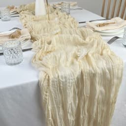 Wedding Table Runner Semi-Sheer Vintage Cheesecloth Gauze Table Decoration Setting Dining Party Christmas Banquets Arches Decor