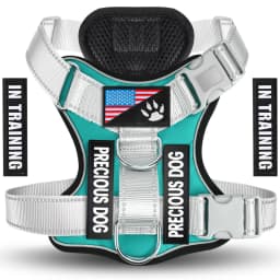 Reflective Dog Vest Harness with 5 PCS Patches Service Dog Harness Adjustable Soft Oxford Pet Harness