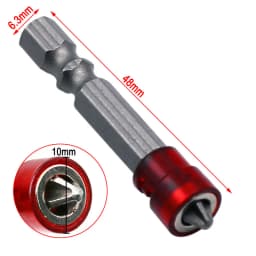 4Pcs 50MM Magnetic Hex Shank Electric Screwdriver Bits - Red Phillips Head Power Tool Accessories with Anti-Slip Grip