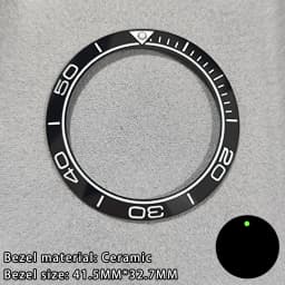 41.5mm Sloping Ceramic/Aluminum Luminous Bezel Insert For 43mm Case Watch Accessories Inner Diameter 32.7mm Bezel Accessories
