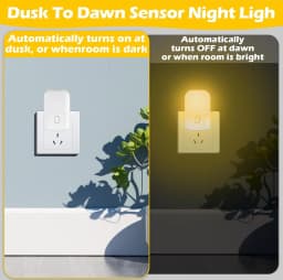 1/2/4pcs LED Night Light, Adjustable Brightness Warm White Mini Night Light with Auto On/Off, Wall-Mounted Plug-In