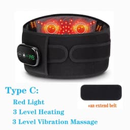 Inflatable Red Light Heating Waist Massager,Electric Lumbar  Protect Brace,Vibration Massage Belt,Back Airbag Support Relax Care