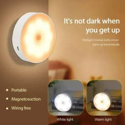 Motion Sensor Light Indoor USB Rechargeable Night Lights, Long Last Battery Wireless Magnetic Nightlight for Closet, Stairs