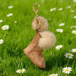 Cute Fur Keychains Hand-sewn Leather Key Chains For Bag Pendants Car Key Fashion Women Couple Festival Gift Keyrings Accessories
