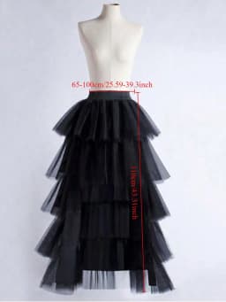 Women's High Low Tutu Skirts Sweet Elastic Waist Tulle Layered Ruffles Princess Petticoat Mesh Long Tiered Skirt For Prom Party