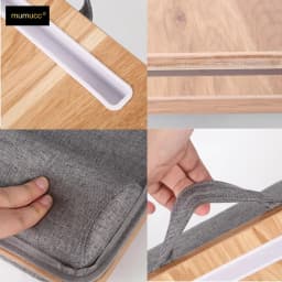 MUMUCC Wooden Suspended Bed Laptop Desk, Portable 15 Inch Bed Study Table with Handle, Sponge Cushion & ABS Slot, Compact