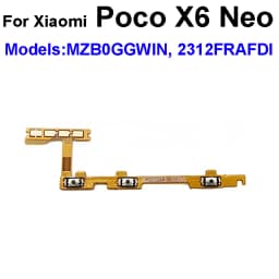 For Xiaomi Poco M6 X6 F6 Pro Plus 4G 5G X6 Neo Power Volume Side Button Flex Cable Ribbon Spare PartsParts